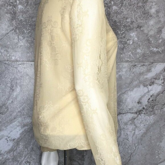 J. JILL Button Up Lace Cream Blouse Prairie - Picture 3 of 6